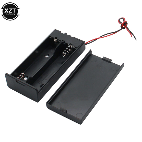 3.7V 2x 18650 Battery Holder Storage Case Box with ON/OFF Switch Button with Pin Cable Connector Black ► Photo 1/6