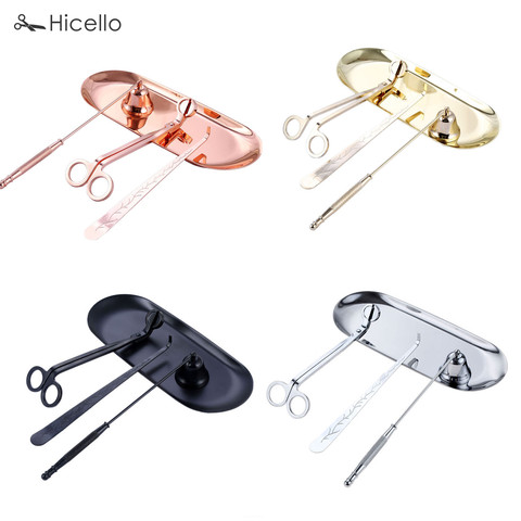 4pcs/set Candle Snuffer Trimmer Hook Tray Dipper Candle scissors Accessory Stainless Steel Extinguisher Flame Home Decoration ► Photo 1/6