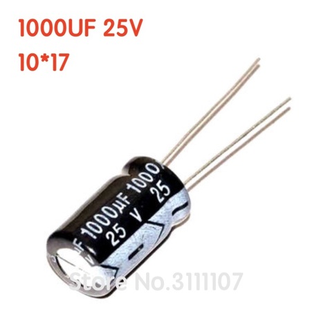 10PCS/LOT  1000UF 25V 10*17 Aluminum electrolytic capacitor Electrolytic Capacitor 25V 1000uf 100%NEW ► Photo 1/1