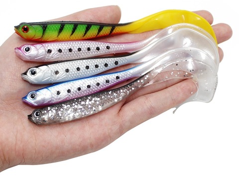 4pcs Jigging Wobblers Fishing Lure 11.5cm 6.1g shad T-tail soft bait Aritificial Silicone Lures Bass Pike Fishing Tackle Vobler ► Photo 1/6