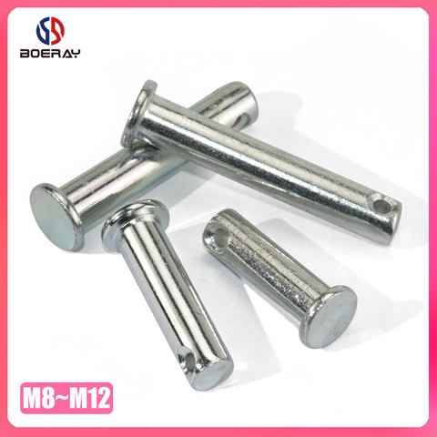 M8 M10 M12 Clevis Pins with Head Carbon Steel with Zinc Plat Shaft Flat Head with Hole Positioning Pins Cylindrical Pin Bolt Pin ► Photo 1/6