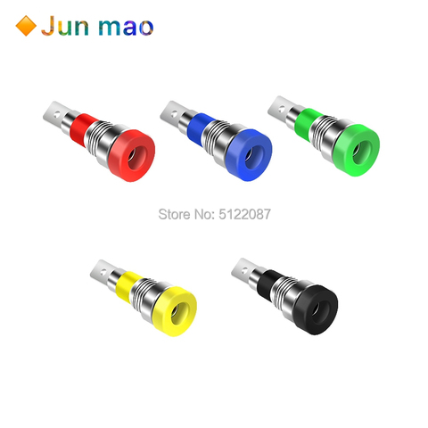 5Pcs Brass 4mm Banana Female Jack Panel Mount Test Socket Connector for Non-Shrouded Banana Plugs ► Photo 1/3