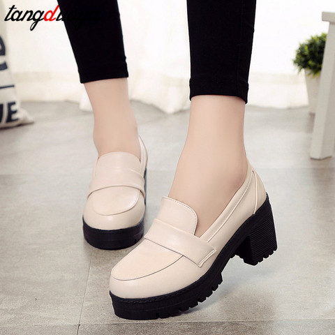 Japanese High School Student Shoes Girly Girl Lolita Shoes Cospaly Shoes JK Uniform PU Leather Loafers Casual Shoes ► Photo 1/6