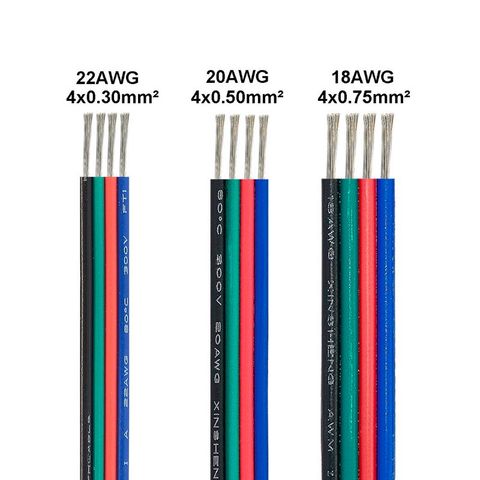 4 Pin Electrical Wire 5m Extension Cable SM JST Connector Tinned Copper Wires For 5050 RGB LED Strip Light Module Controller ► Photo 1/6