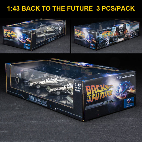 3 pcs 1/43 Scale Metal Alloy Car Diecast Model Time Machine DeLorean DMC-12 Model Toy Back to the Future Collecection ► Photo 1/6