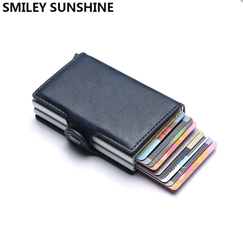 Top Quality Rfid Wallet Men Money Bag Mini Purse Male Aluminium Card Wallet Small Clutch Leather Wallet Thin Purse carteras 2022 ► Photo 1/6