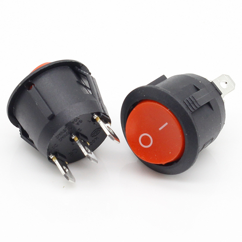 10Pcs 20mm Diameter Small Round Boat Rocker Switches Black Mini Round Black White Red 3 Pin ON-OFF Rocker Switch ► Photo 1/5