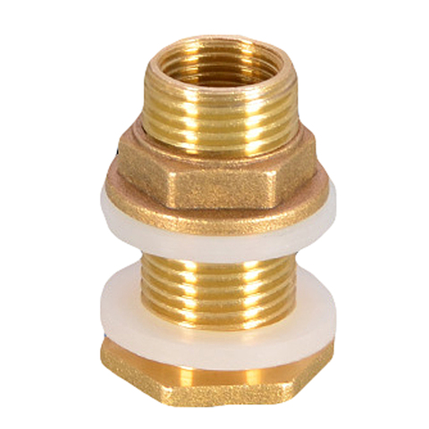 Solid Brass Bulkhead Tank Fitting Straight Female Pipe and Garden Hose Threaded ► Photo 1/5