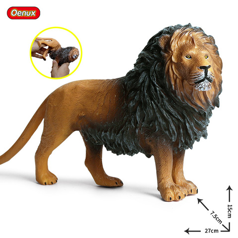 Oenux Simulation 27X7.5x15cm Savage Wild Animals Soft PVC Lion Animal Model Action Figure Educational Toy For Kids Gift ► Photo 1/6