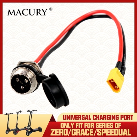 Universal 3 Pins Charging Port Only Fit for ZERO & GRACE & SPEEDUAL Series Electric Scooter Socket Plug Connecting With Battery ► Photo 1/6