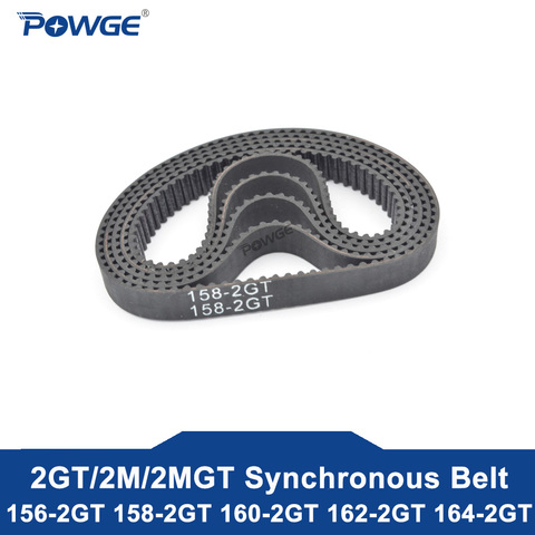 POWGE 2MGT 2M 2GT Synchronous Timing belt Pitch length 156/158/160/162/164 width 6/9mm Teeth 78 79 80 81 82 GT3 in Closed-Loop ► Photo 1/5