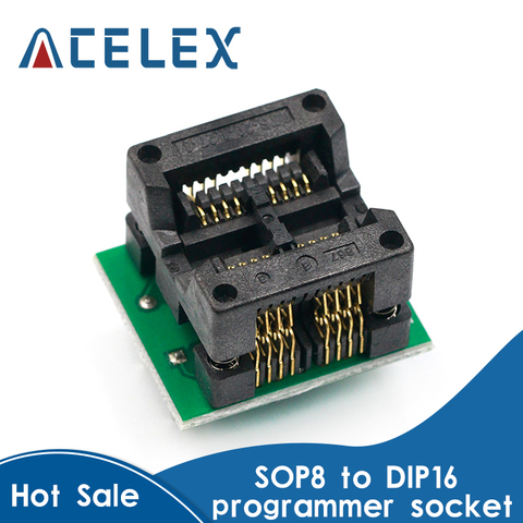 double SO8 SOP8 to DIP16 Programmer adapter Socket 200mil 208mil ► Photo 1/6