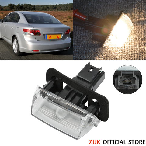 ZUK Rear License Plate Light Lamp For TOYOTA AVENSIS VERSO E`Z YARIS LEVIN CAMRY COROLLA AURIS OEM:81270-0F020 81270-02131 ► Photo 1/6