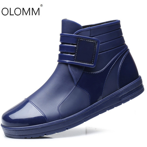 Short Tube Rain Boots Mens Low Rain Boots Non-slip Waterproof Shoes Rubber Shoes Fashion Boots  Zapatos De Hombre Chelsea Boots ► Photo 1/6