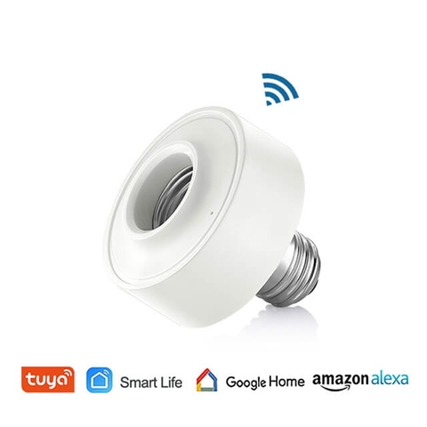 Tuya Smart WiFi Light Socket Lamp Holder for Led Bulb E27 E26 Google Home Echo Alexa Voice Control, Remote Control ON OFF ► Photo 1/6