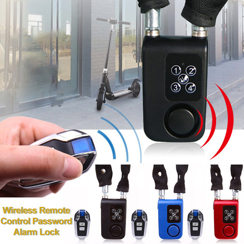 Anti-Theft Bike Lock Cycling Security Lock Wireless Remote Control Alarm Lock Bicycle Steel Cable Anti-Theft Alarm Bicycle Part ► Photo 1/6