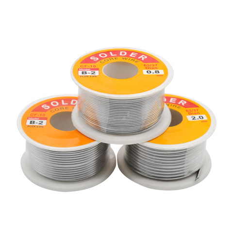 100g 0.5/0.6/0.8/1/1.2mm 63/37 FLUX 2.0% 45FT Tin Lead Tin Wire Melt Rosin Core Solder Soldering Wire Roll No-clean ► Photo 1/5