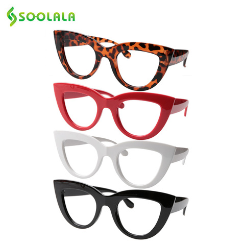 SOOLALA 4 Pairs Cat Eye Reading Glasses Women Magnifier Prescription Glasses Gafas De Lectura +1.0 1.25 1.5 1.75 2.0 2.25 to 4.0 ► Photo 1/6