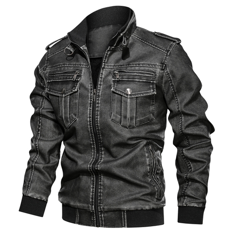 L-6XL 2022 Winter New Men Leather Jacket killer Vintage Motorcycle Faux Leather Coat Fashion PU plus size Bomber Jacket Mens ► Photo 1/6