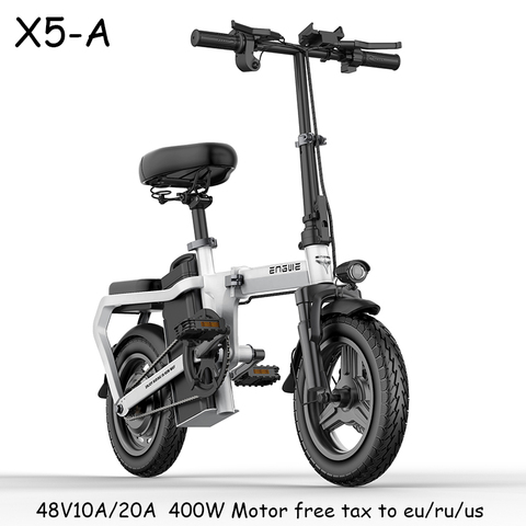 Hot X5-A Electric Bike 14inch Mini Electric Bicycle 48V10A/20A  city e bike 400W Powerful 30km/h bike/Full throttle sctooer bike ► Photo 1/6