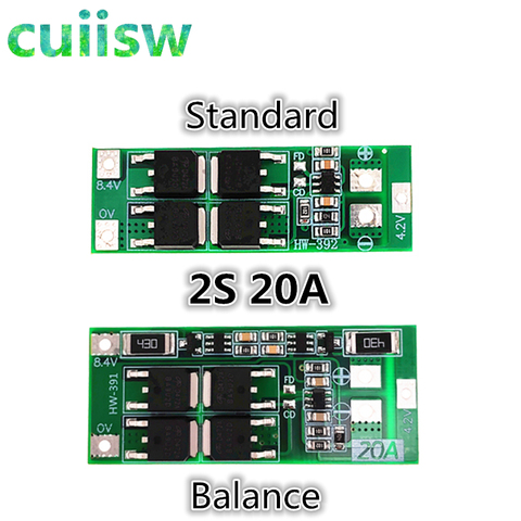 2S 20A 7.4V 8.4V 18650 Lithium battery protection board/BMS board standard/balance ► Photo 1/5