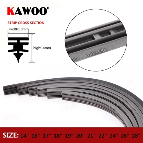 KAWOO 1pcs Car Wiper blade Strips Vehicle Insert Rubber Strip 14