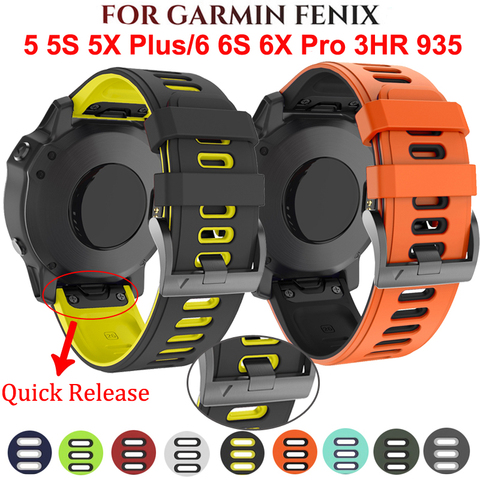 20 22mm 26mm Sport Silicone Watchband Wriststrap for Garmin Fenix 6X 6 6S Pro 5X 5 5S Plus 3 HR Easy Fit Quick Release wirstband ► Photo 1/6