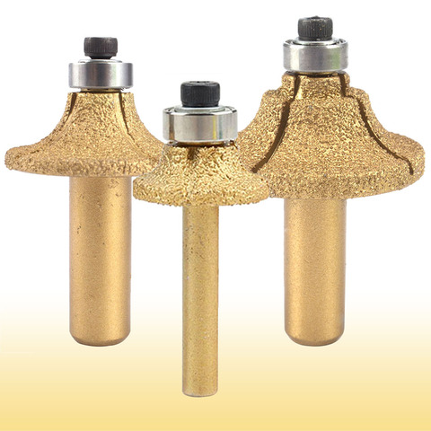 1Pc Vacuum Brazed Diamond Router Bits for Granite Marble Router Cutter Profiling Cutting Stone Edge Engraving Tools ► Photo 1/6