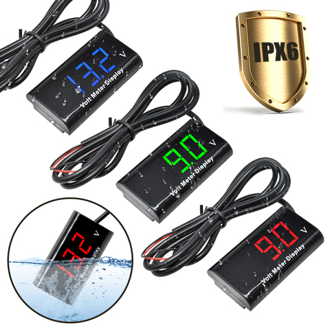 DC 8-18V IPX6 Waterproof Digital Voltmeter 12V Car Boat Motorcycle  0.56inch LED Display Volt Voltage Meter Mini Tester Panel ► Photo 1/6