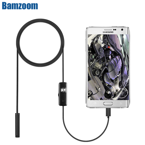 2M 1M 7mm Endoscope Camera Flexible IP67 Waterproof Inspection Borescope Camera for Android PC Notebook 6LEDs Adjustable ► Photo 1/5