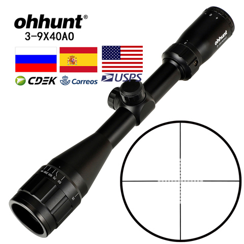 ohhunt 3-9X40 AO 1 Inch Tube Hunitng Riflescope Mil Dot Wire Reticle Tactical Optical Sights for Sniper Rifle Scope Airsoft ► Photo 1/6