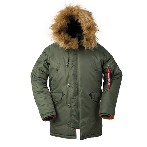 2022 Winter N3B Puffer Jacket Men Long Canada Coat Military Fur Hood Warm Trench Camouflage Tactical Bomber Army Korean Parka ► Photo 1/6