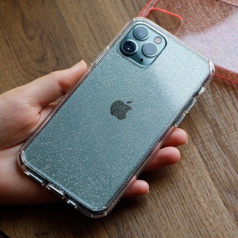 Bling glitter armor Case for iphone 11 11Pro 12 Pro Max X XR XS Max 7 8 Plus SE Transparent hard PC case cover Protective shell ► Photo 1/6