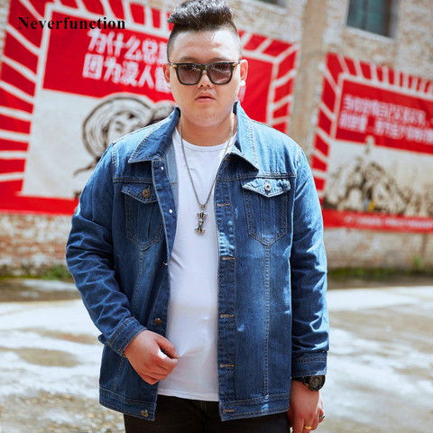 2022 new Autumn Winter Men New Hip Hop Solid Denim Jackets Plus Size 7XL 8XL Men Streetwear Casual Fashion jean Jacket Coat ► Photo 1/6