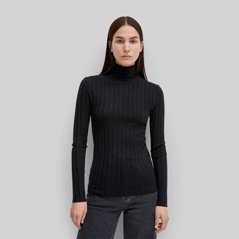 Totem* wool silk cashmere sweater winter fall season sweater turtle-neck solid casual style top ► Photo 1/1