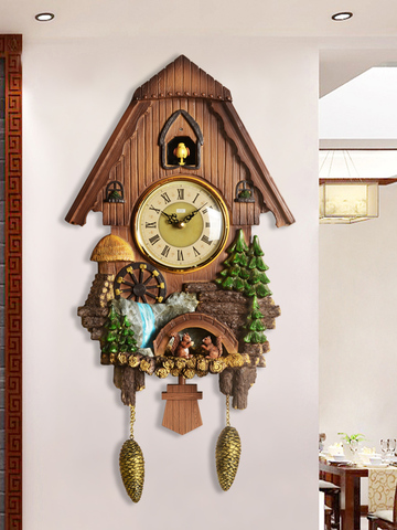 Living Room Decoration Cuckoo Wall Clock Pastoral Style Cartoon Children Bird Timekeeping Clock Wall Vintage Home Decore ► Photo 1/6
