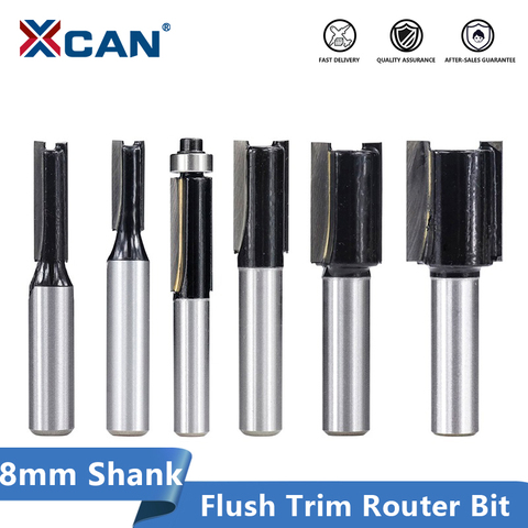 XCAN Flush Trim Router Bit 8mm Shank Template Pattern Bit Carbide End Mill Woodworking Milling Cutter ► Photo 1/5