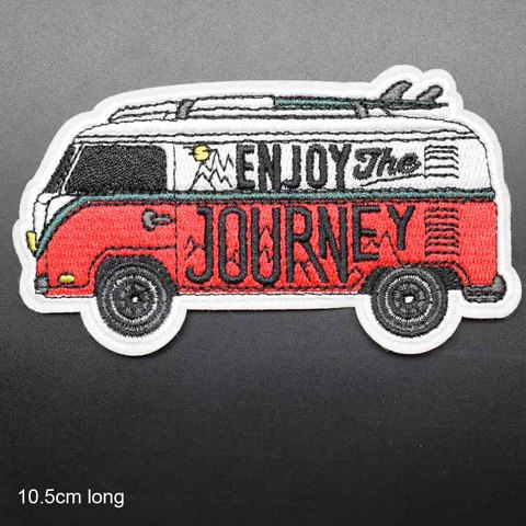 Journey Bus Outdoor Hiking Theme Iron On Embroidered Clothes Patches For Clothing Stickers Garment Wholesale ► Photo 1/6