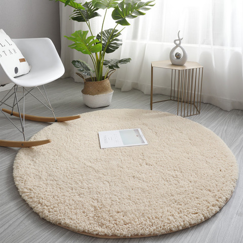 Nordic Fluffy Round Carpet Rugs for Bedroom Living Room Rectangle Large Size Plush Anti-slip Soft Carpet Children Rug 11 Colors ► Photo 1/6