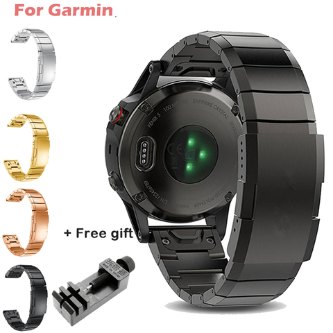 22mm 20mm stainless steel Watch band For Garmin Fenix 6 6X Pro 5 5X Plus 3HR 26mm Metal WatchBand Fenix6 Fenix5 Wrist Strap ► Photo 1/6