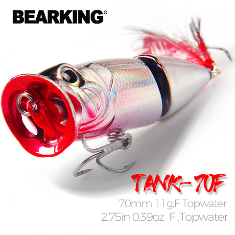 Only for promotion  jointed popper 70mm/11g topwater lure,fishing lure bearking crankbait popper penceil bait topwater ► Photo 1/6