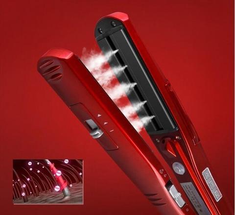 Steam hair straightener Electric flat iron steampod ceramic straightner Hair styling tools kemei straightening plate wafers ► Photo 1/6