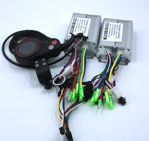 Dual drive  36V/48V 350W BLDC Electric scooter controller E-bike 2 pcs brushless speed driver and 1Pcs LCD Display one set ► Photo 1/4