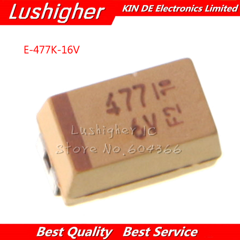 10PCS E Case 7343 C 16V 470uf 477 C MD TAJE477M016RNJ Tantalum Capacitor ► Photo 1/1