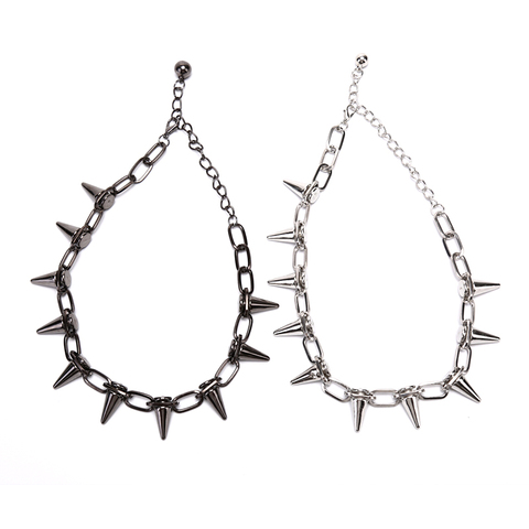 Punk Goth Handmade Rivets Chokers Necklace  Spike Rivet Necklace Rock Gothic Chokers ► Photo 1/6