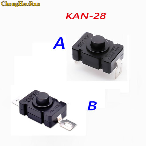 1PCS 18*12MM KAN Flashlight Switch 1.5A 250VAC Self Locking Patch Type Push Button Switch 2PIN ON-OFF Small Switches KAN-28 ► Photo 1/6