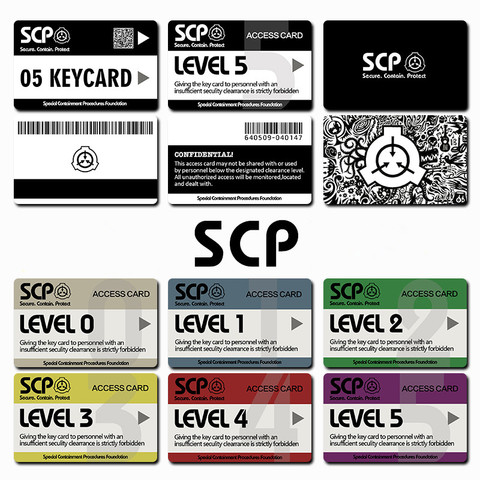 Card Stickers SCP Special Containment Procedures Foundation Logo Cosplay Access Grade Card ► Photo 1/6