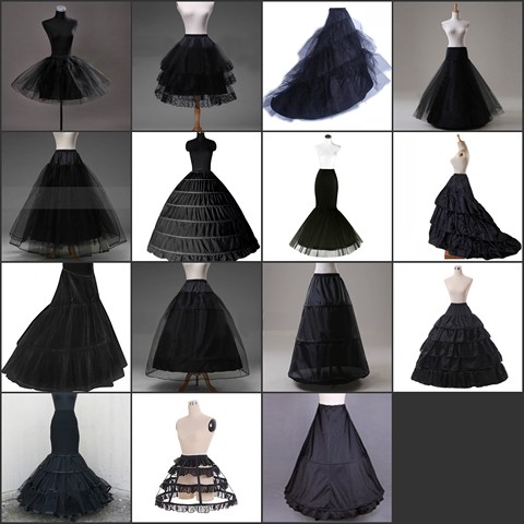 Black Hoop Long Wedding Bridal Petticoat Crinoline Ball Gown Skirt Underskirt Wedding Accessories Jupon Marriage New ► Photo 1/5