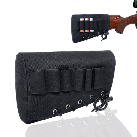 6 Round Shell Holder Tactical Gun Ammo Cartridge Pouch Military 12 20 Gauge Shotgun Bullet Carrier Buttstock Hunting Accessories ► Photo 1/6