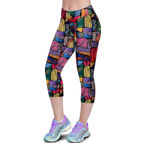 TOIVOTUKSIA Women Leggings Capris Printed Black Milk Clzas Deportivas Mujer Summer 7 Leggins ► Photo 1/5